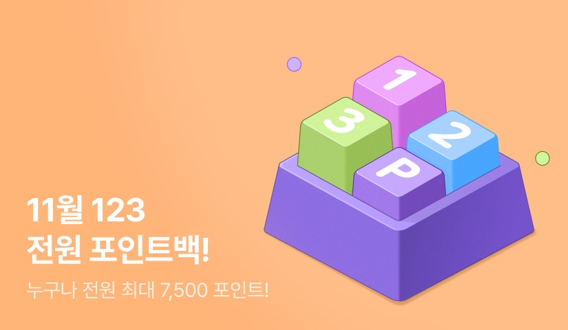 [전원 포인트] 11월 123 전원 포인트백!