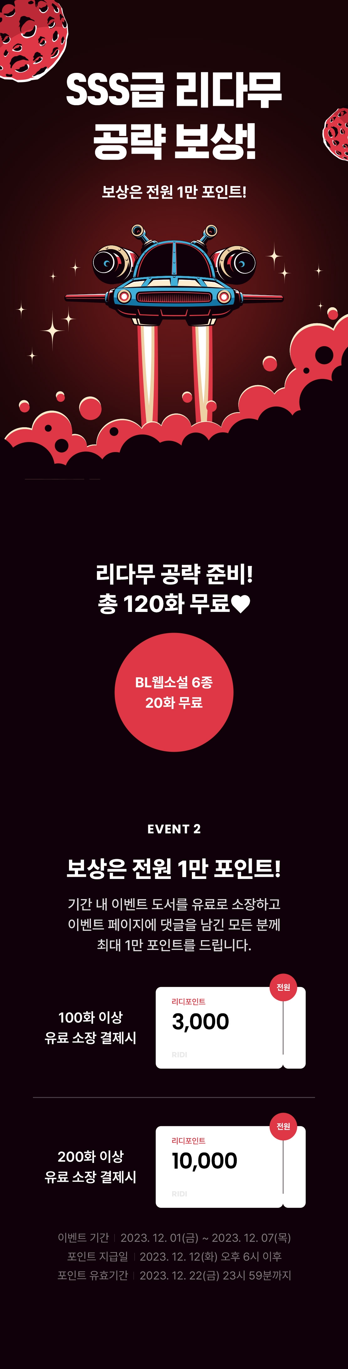 SSS급 리다무 공략! 보상은 전원 1만 포인트! - 리디